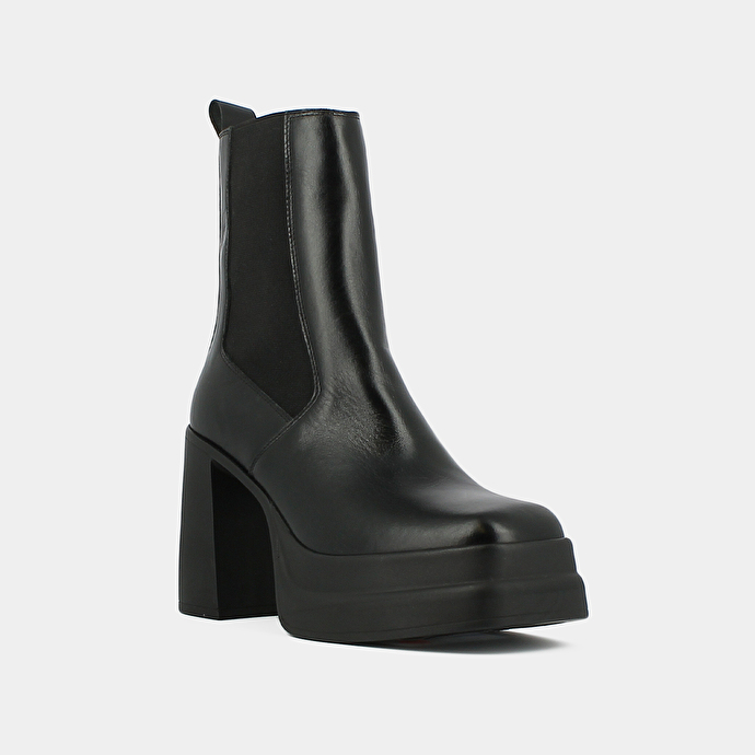 Boots à plateformes  en cuir noir