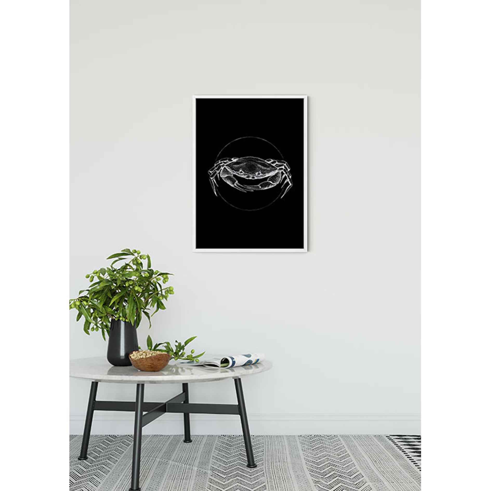 Wandbild CRAB BLACK - schwarz-weiß - 50x70 cm