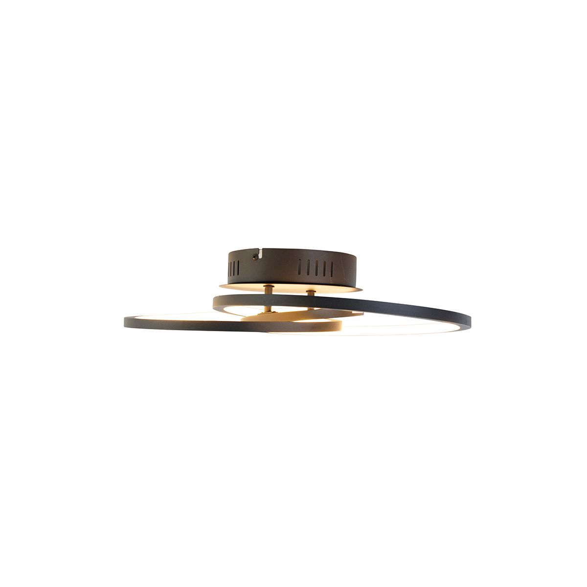 Plafondlamp zwart 45 cm incl. LED 3 staps dimbaar - Rowin