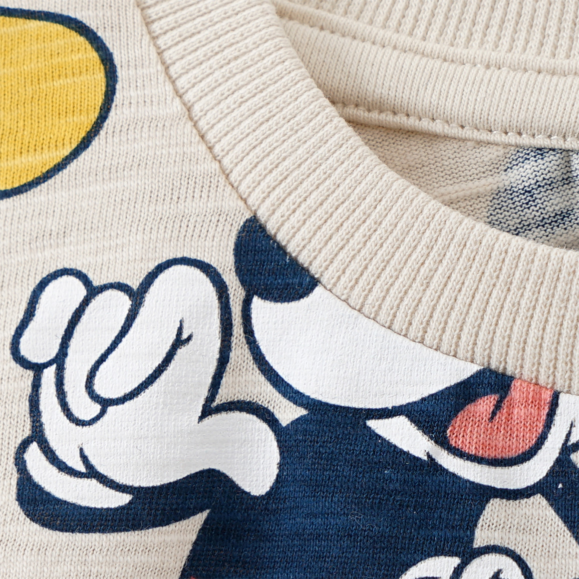 Topomini Micky Maus T-Shirt mit Allover-Print beige