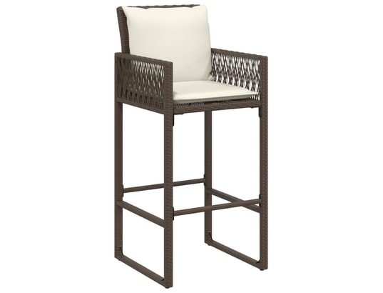 VIDAXL - Tabouret de bar Tabourets de bar jardin coussins lot de 2 marron résine tres...