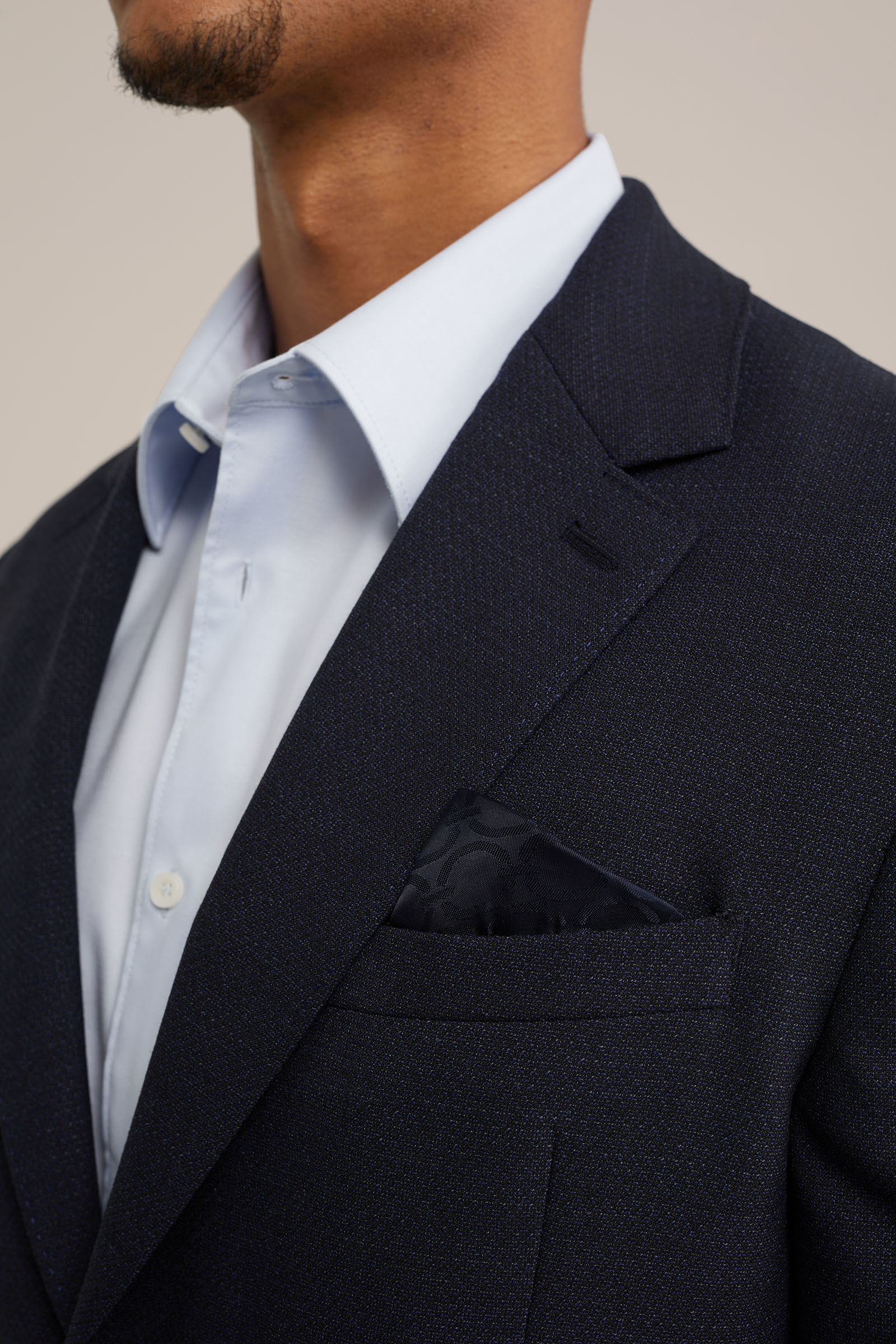 wol mix blazer met structuur Van Gils Donkerblauw
