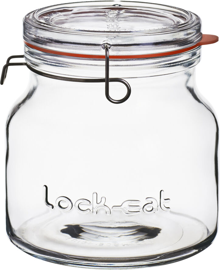 Luigi Bormioli Lock-eat sylteglas med patentlåg 1,5 liter Transparent, orange