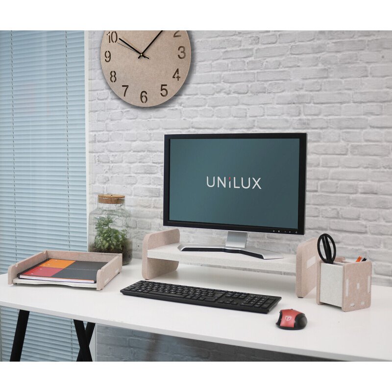 Pendule acoustique écologique Unilux en PET recyclé hello diamètre 40 cm