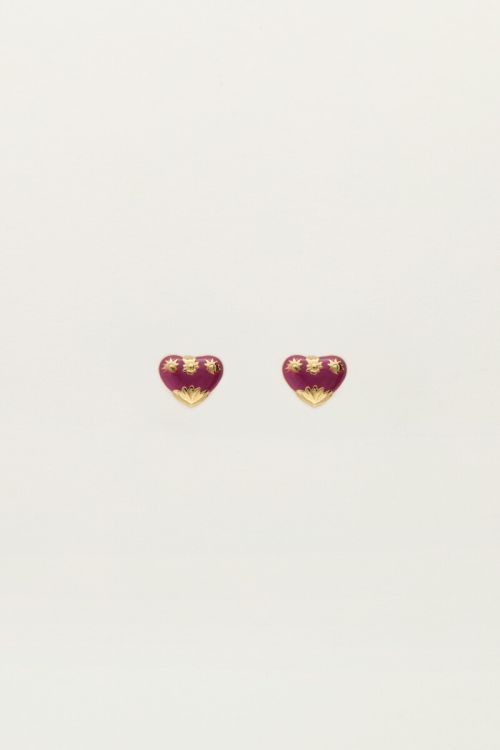 Studs paars mini hart