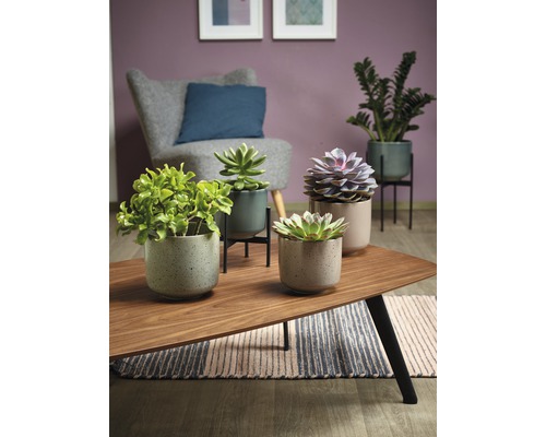 Bari plantenbak Ø 13 cm H 12 cm groenblauw glanzend