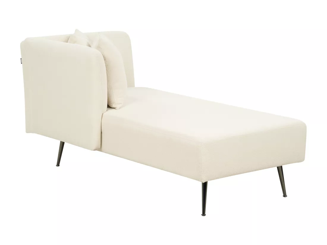 Chaise longue côté droit bouclé blanc RIOM