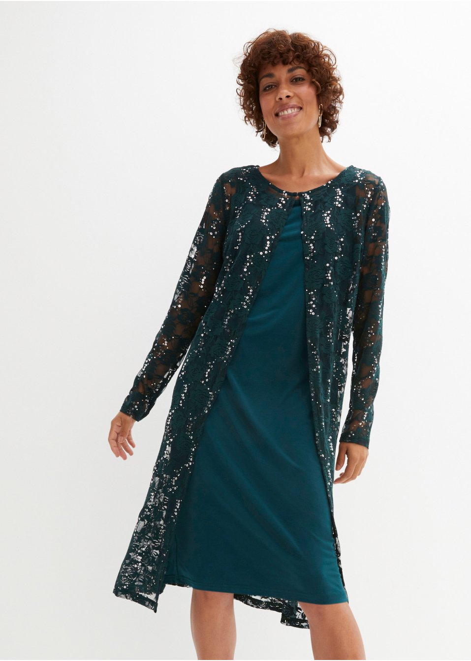 Robe avec dentelle (Ens. 2 pces.)
