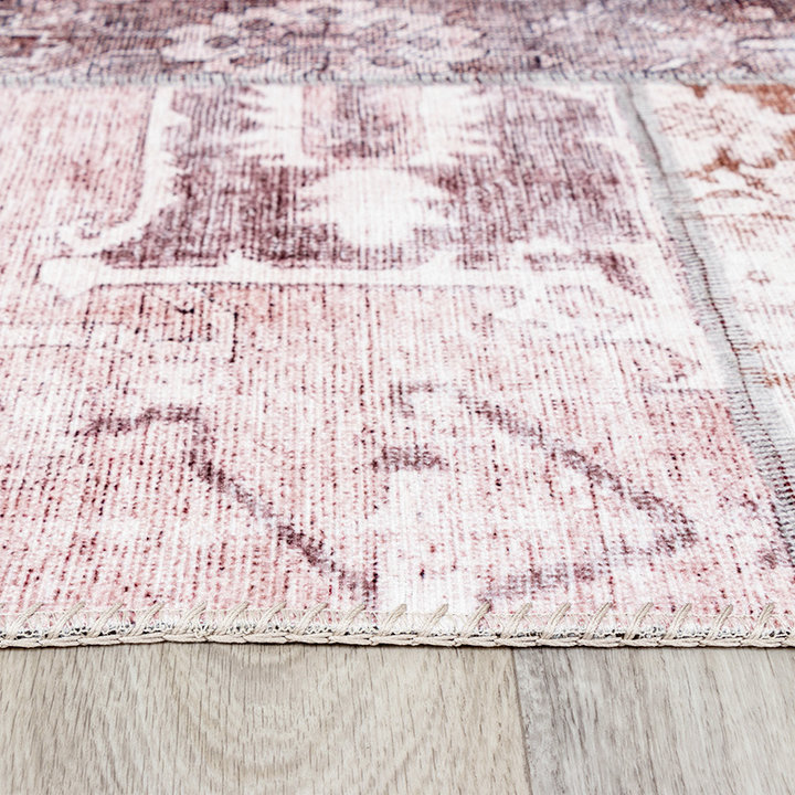Patchwork vloerkleed - Lago Rood/Roze | Hoge kwaliteit