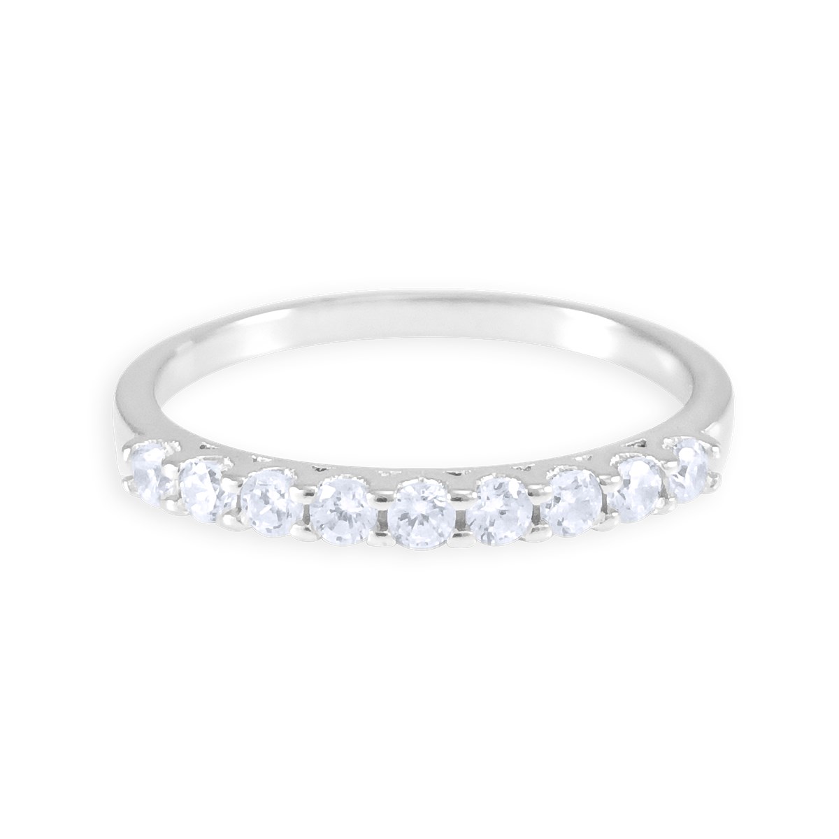 Bague en argent 925 rhodié avec oxydes de zirconium