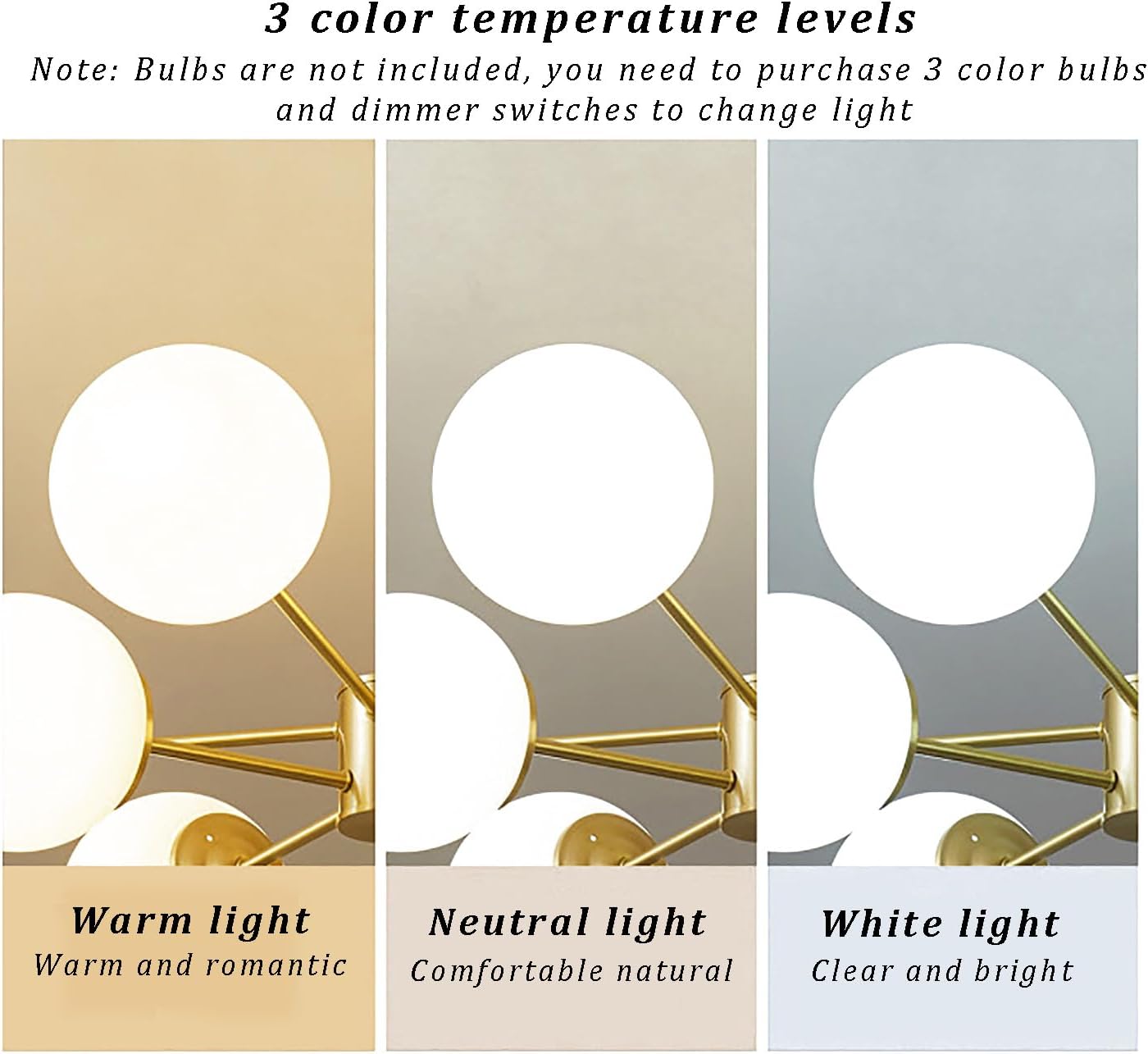 Mid Century Modern Kronleuchter, Sputnik Deckenleuchte Milchglas Kugel Leuchte, Pendelleuchte Aus Gebürstetem Messing für Wohnzimmer Esszimmer Schlafzimmer Kücheninsel(16 Lights, Glossy)