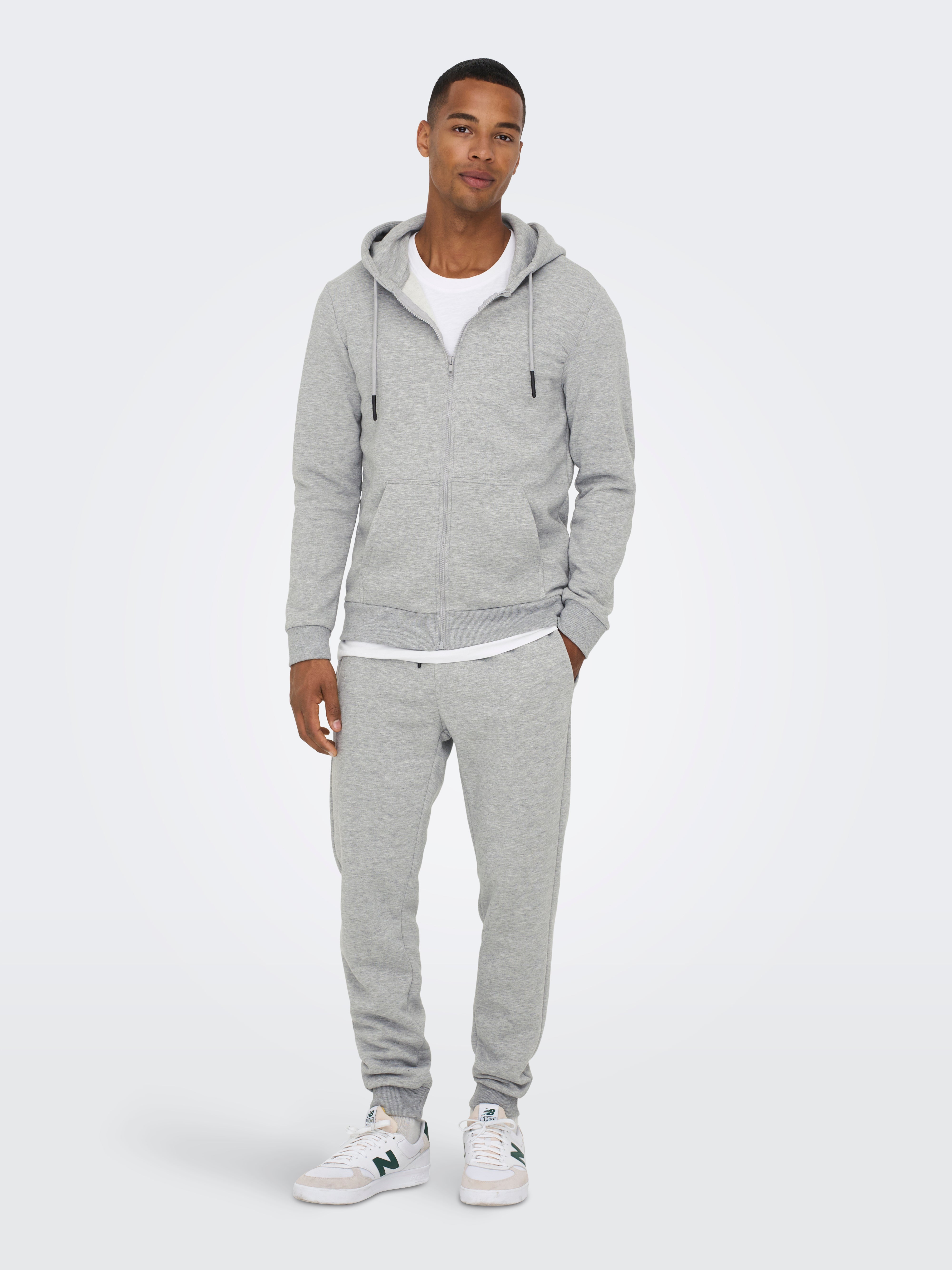 ONSCERES Normal geschnitten Jogginghose Light Grey Melange