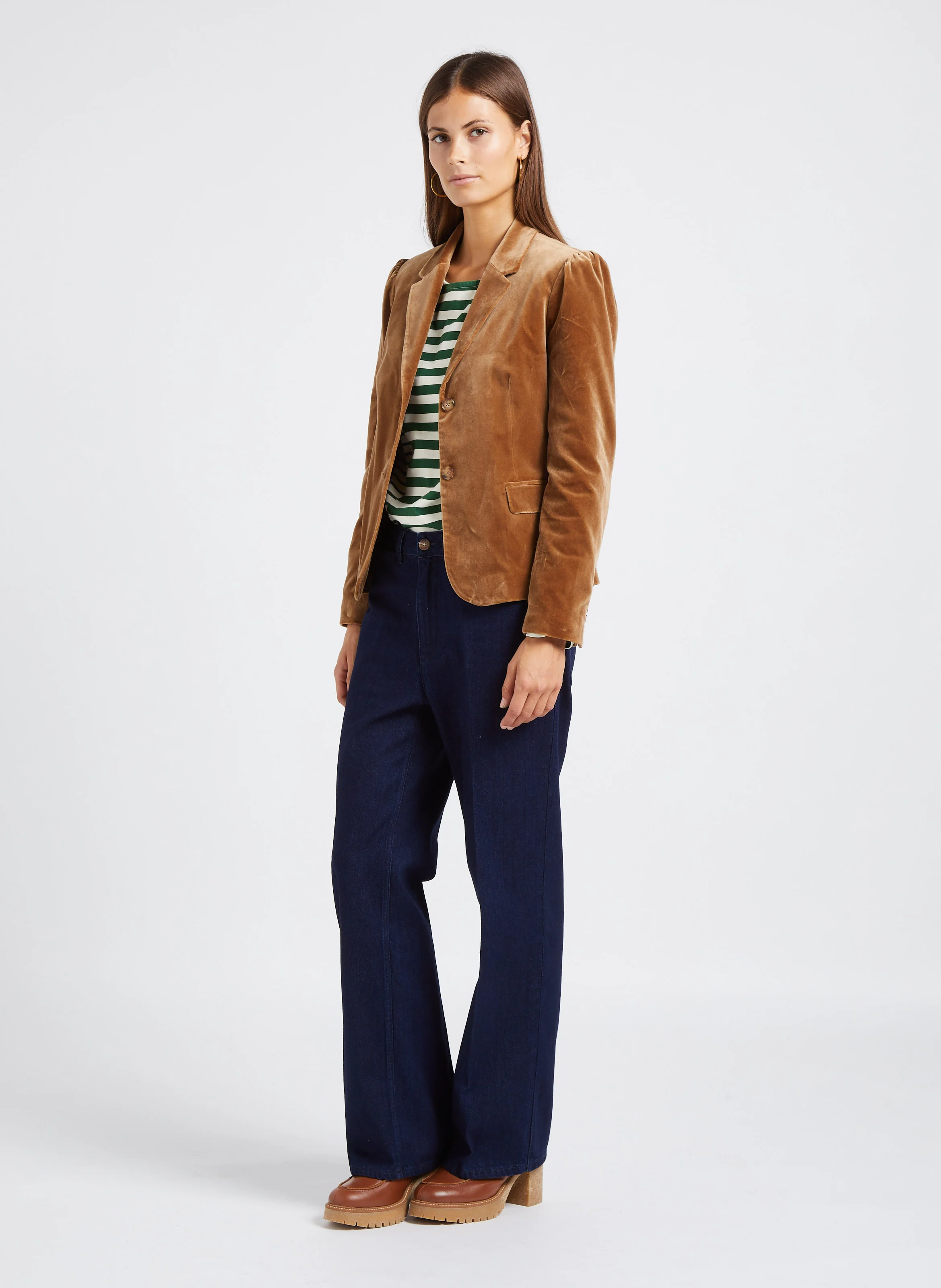 SWANN - Jean droit taille haute en coton | Bleu