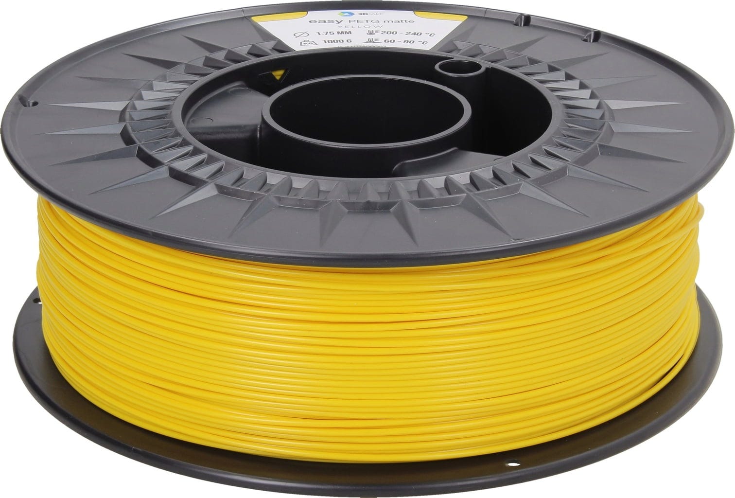 3DJAKE  easyPETG Matte Gelb, 1,75 mm / 1000 g    Modifiziertes PETG mit mattem Oberflächenfinish in Gelb
