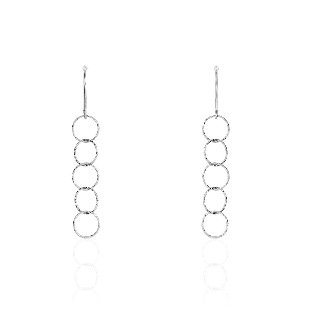 Boucles D'oreilles Pendantes Bulle Argent Blanc