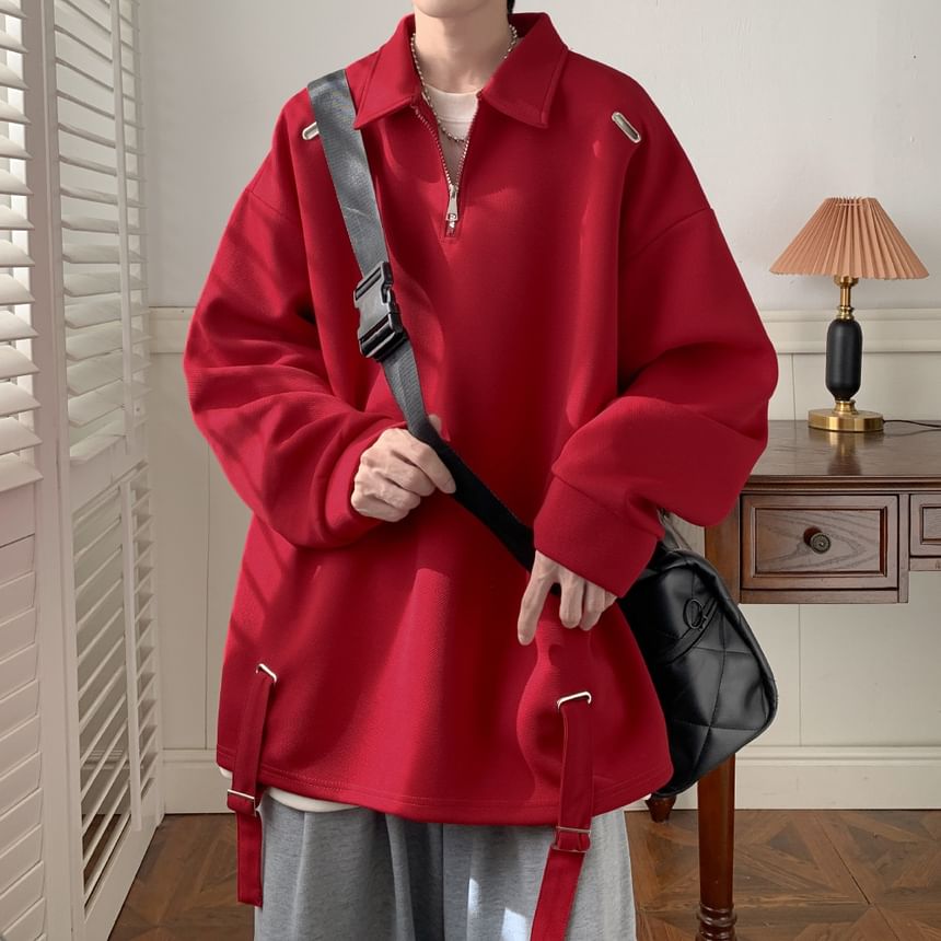 Wescosso - Polo-sweatshirt met halve rits en gesp