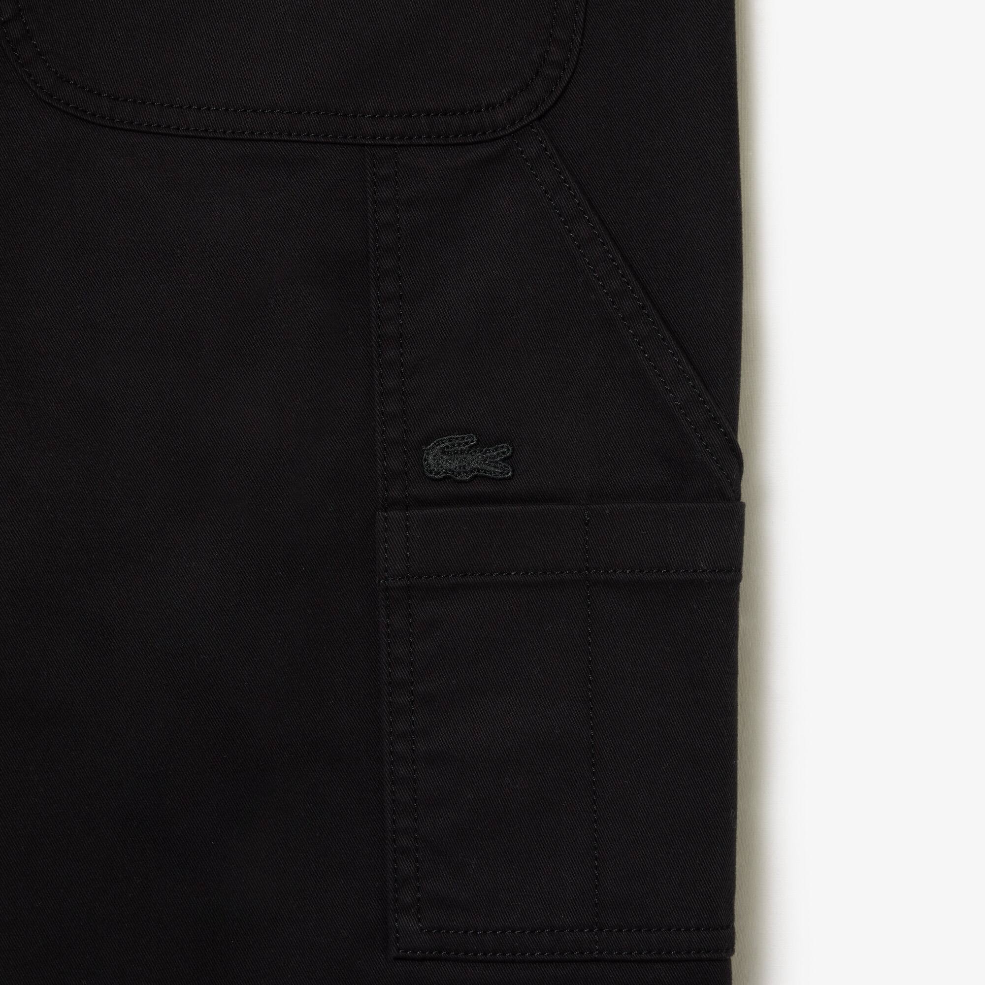 Pantalon cargo straight fit en twill de coton Pantalons & Shorts - Noir - Lacoste - Homme