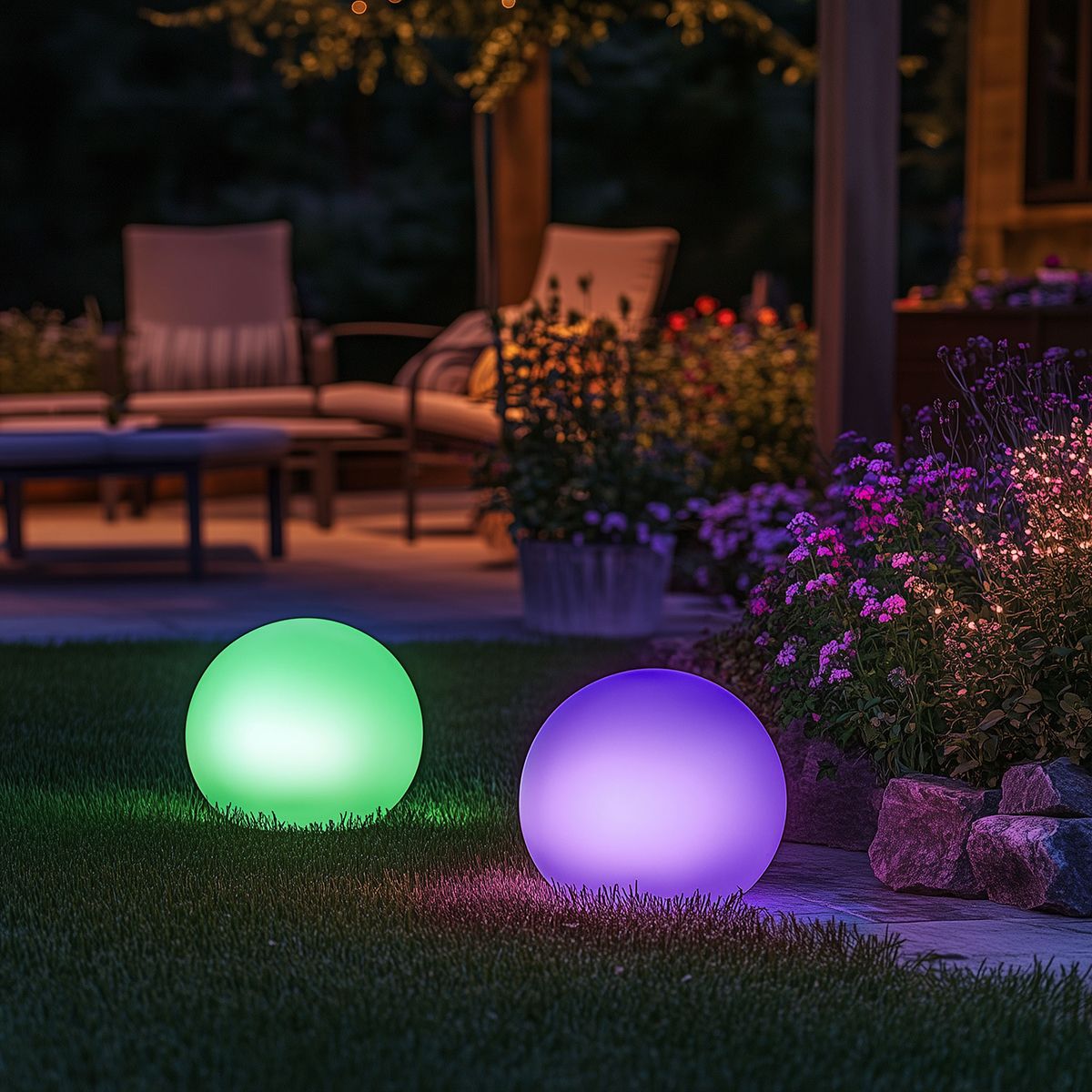 Buitenlamp wit 30 cm incl. LED IP44 solar RGBW - Ludger