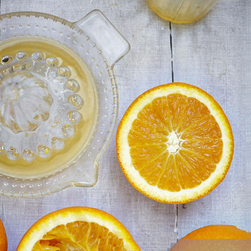 (Ø15cm) Glas Zitronen Saft Presse Orangen Entsafter Hand Zitruspresse - Transparent