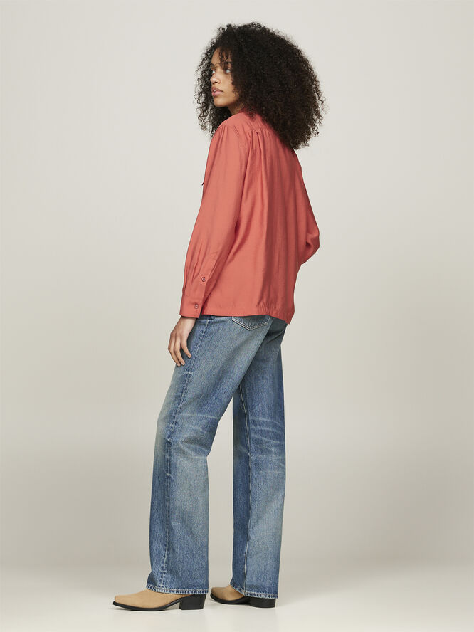 Tommy Hilfiger MODAL FLUID RELAXED SHIRT Terra red