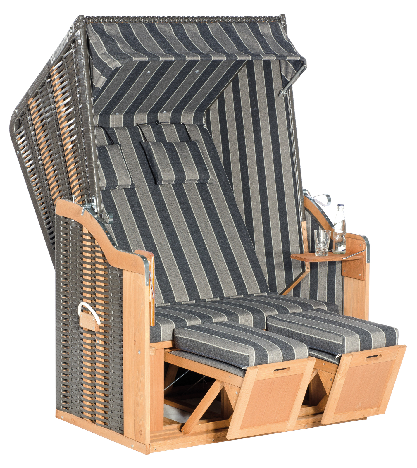 Strandkorb RUSTIKAL 50 PLUS - anthrazit - 120x160 cm