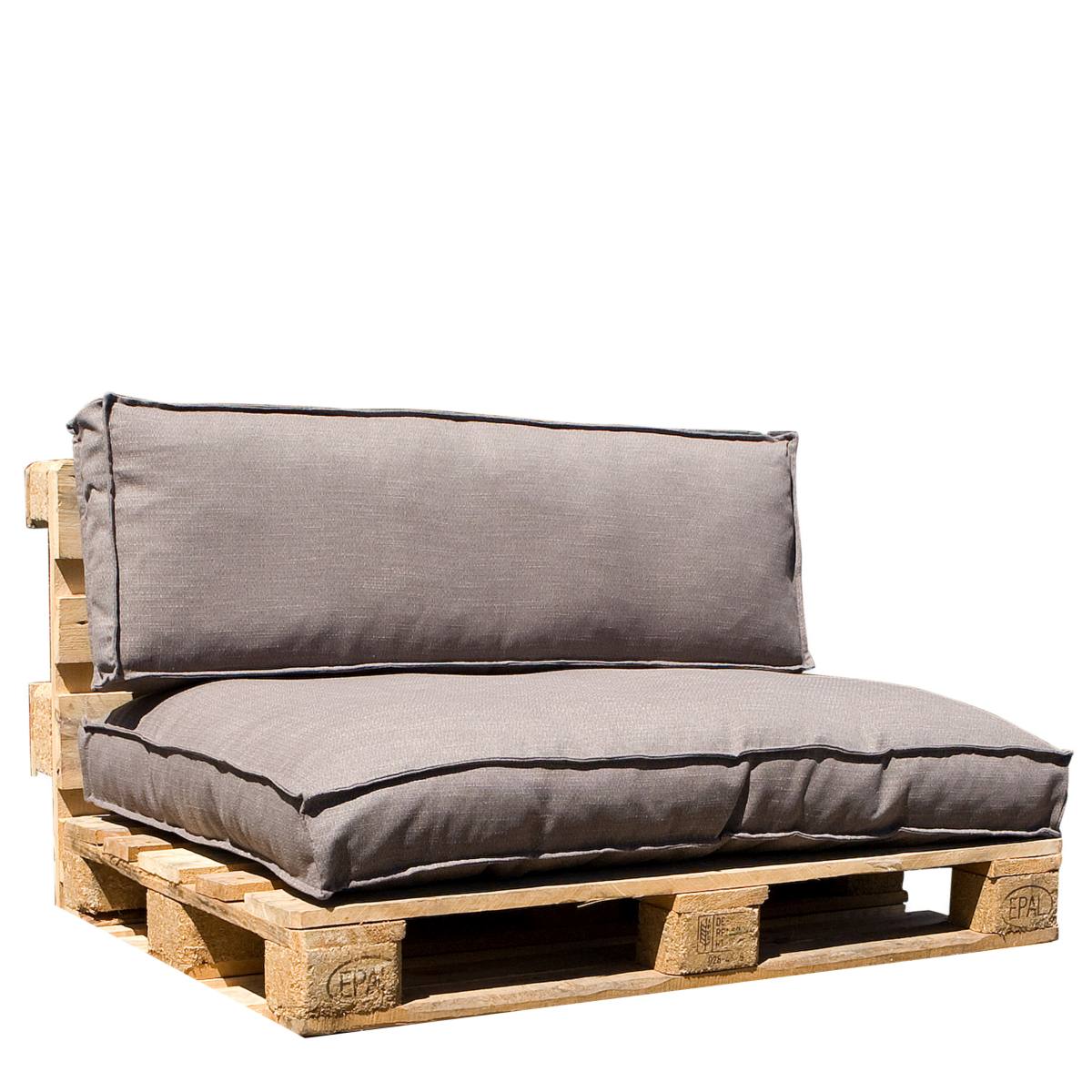 In the mood coussin de palette salvador - 120x80x12 cm - pe - taupe - set de 2
