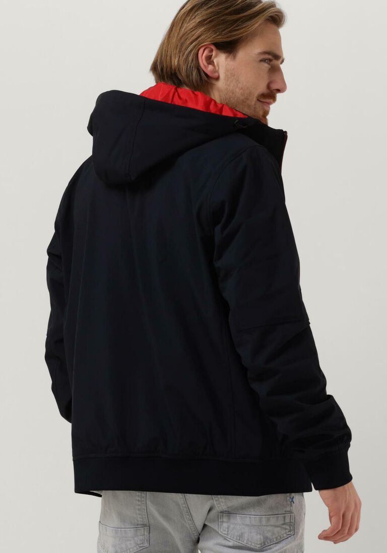 SCOTCH & SODA donkerblauwe scotch & soda jack stretch nylon hooded jacket