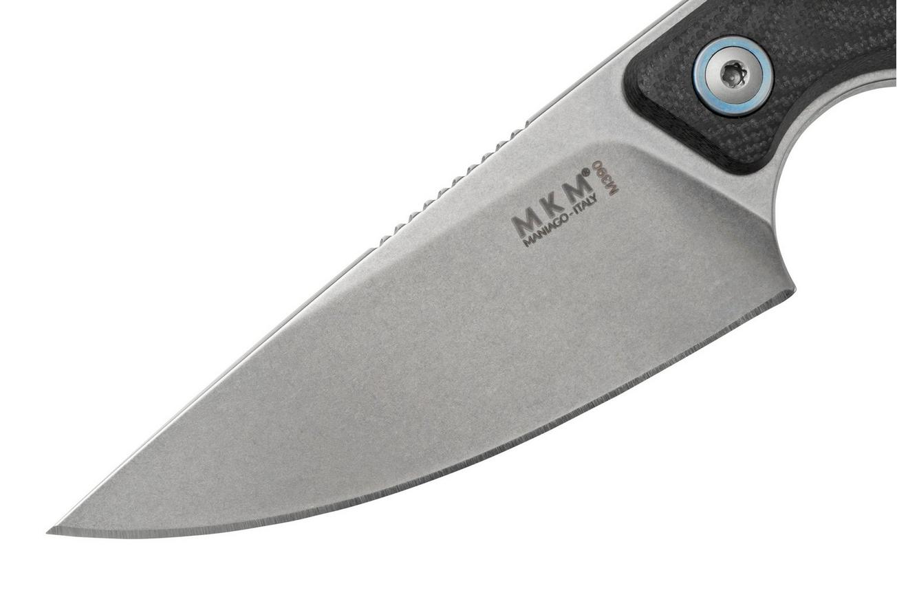 MKM Makro 1 Droppoint, Stonewashed Black G10 vaststaand mes, Jesper Voxnaes design