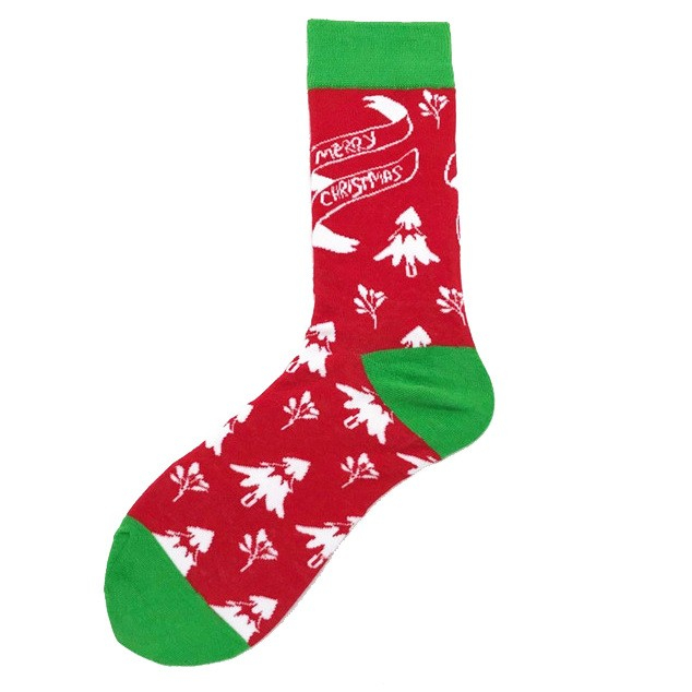 (1 Paar) Unisex Christmas Socken Weihnachts Füsslinge (One Size) - Merry Christmas