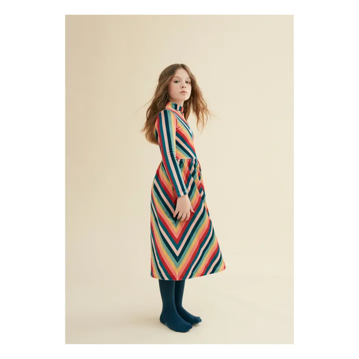 The Middle Daughter Robe en Velours Rayé | Orange