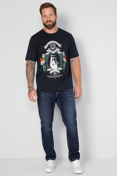 Boston Park T-Shirt, Halbarm, Segel-Print, Rundhals, bis 72/74