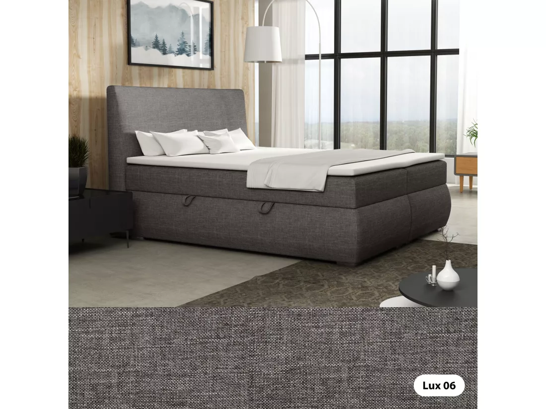 LIT BOXSPRING avec tiroirs de rangement Buffalo 140x200 cm, Lux 06 (Gris)