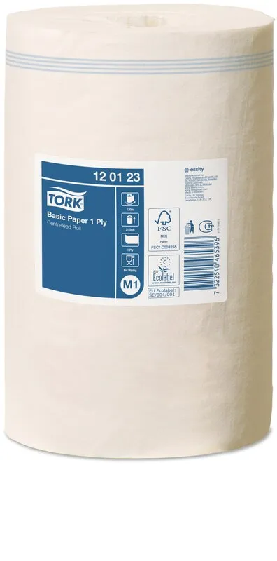Aftørringsruller Tork M1 Basic Mini centerfeed 1-lag hvid - (11 ruller pr. karton)