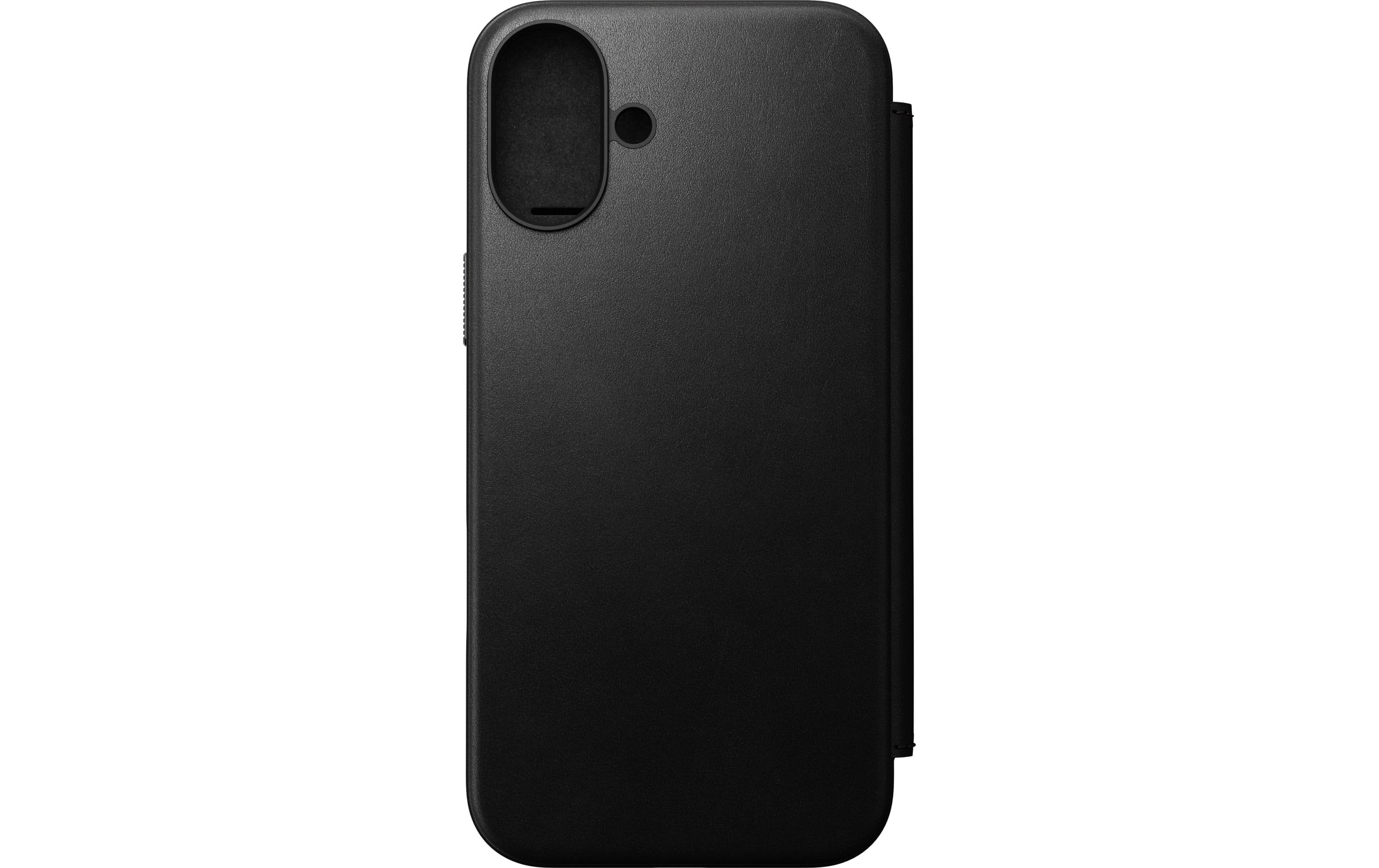 Book Cover Modern Leather iPhone 16 Plus SchwarzModernes Leder Folio für das Apple iPhone 16 Plus