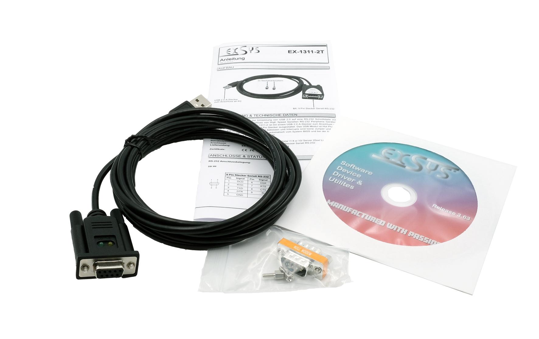 Schnittstellenkonverter EX-1311-2TUSB-zu-Serial/RS-232-Adapterkabel
