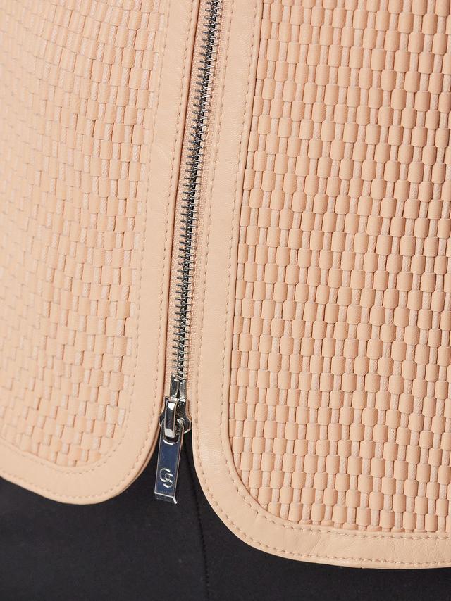 Lederjacke Flechtoptik