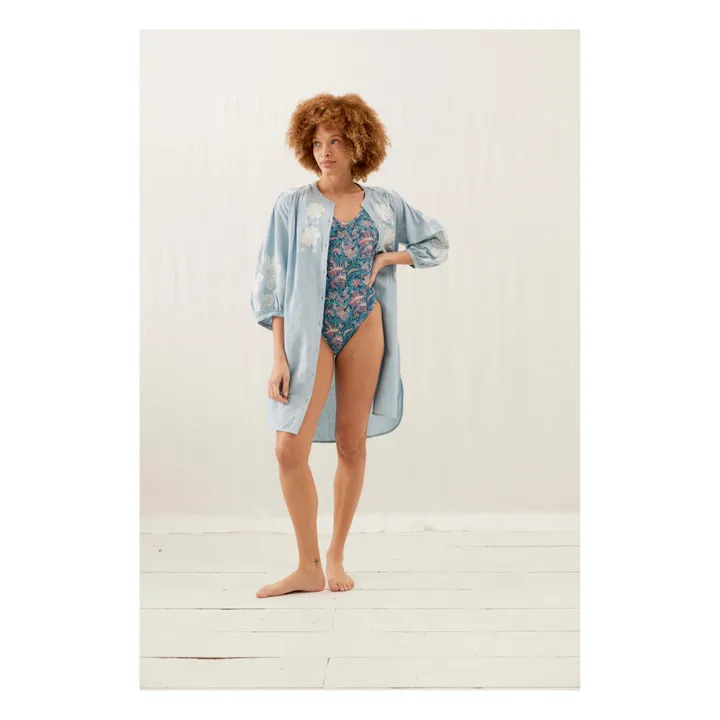 Louise Misha Maillot 1 Pièce Reva Fibres Recyclées - Collection Femme | Bleu canard