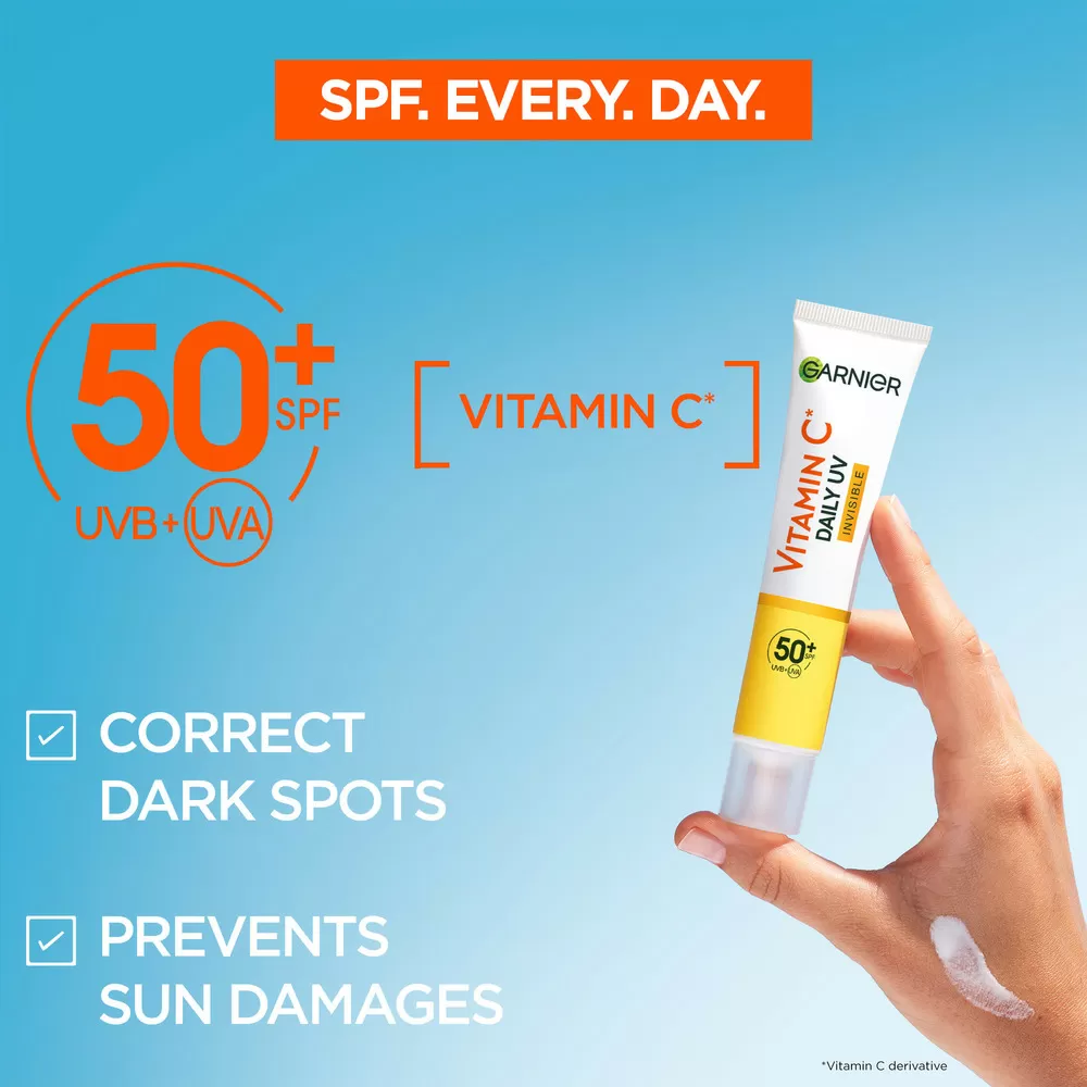 Garnier Skinactive Vitamin C Invisible Uv Fluid For Dull Skin - 40 ml.