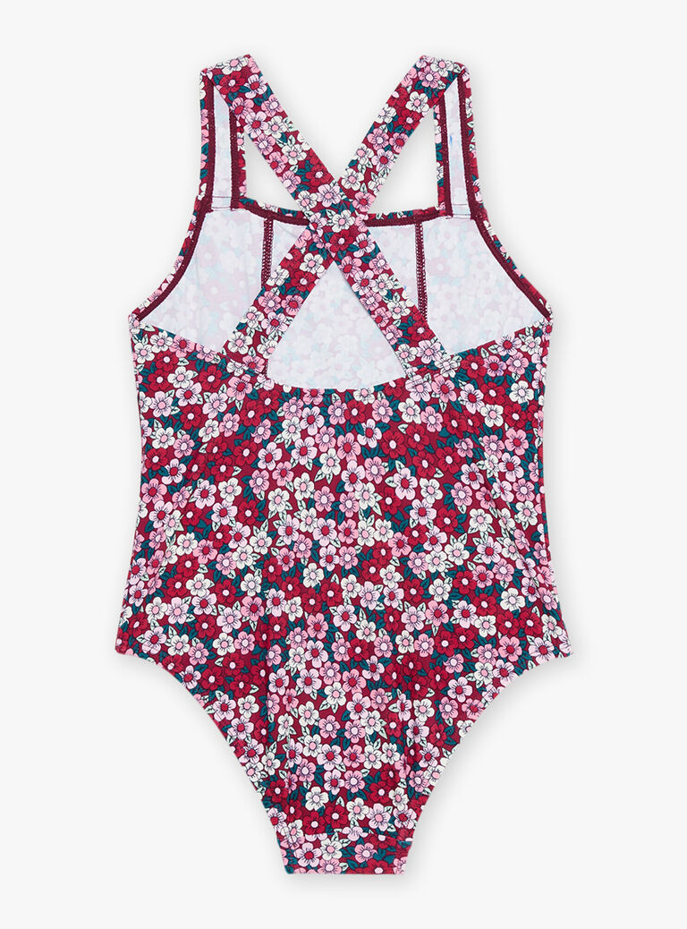 Maillot de bain 1 pièce cassis à imprimé fleuri