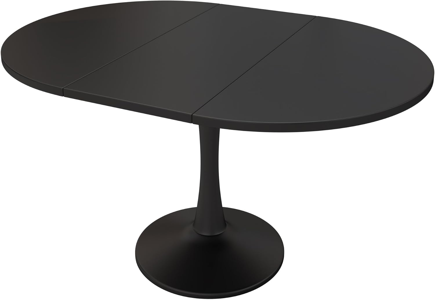 Runder Esstisch ausziehbar 100/140 x 40 x 75 cm, Esszimmertisch/küchentisch für 2-6 Personen, Stilvoller Couchtisch/Holztisch, Runder tisch/ausziehtisch für Küche, Wohnzimmer, Esszimmer (Schwarz) KQ0869076