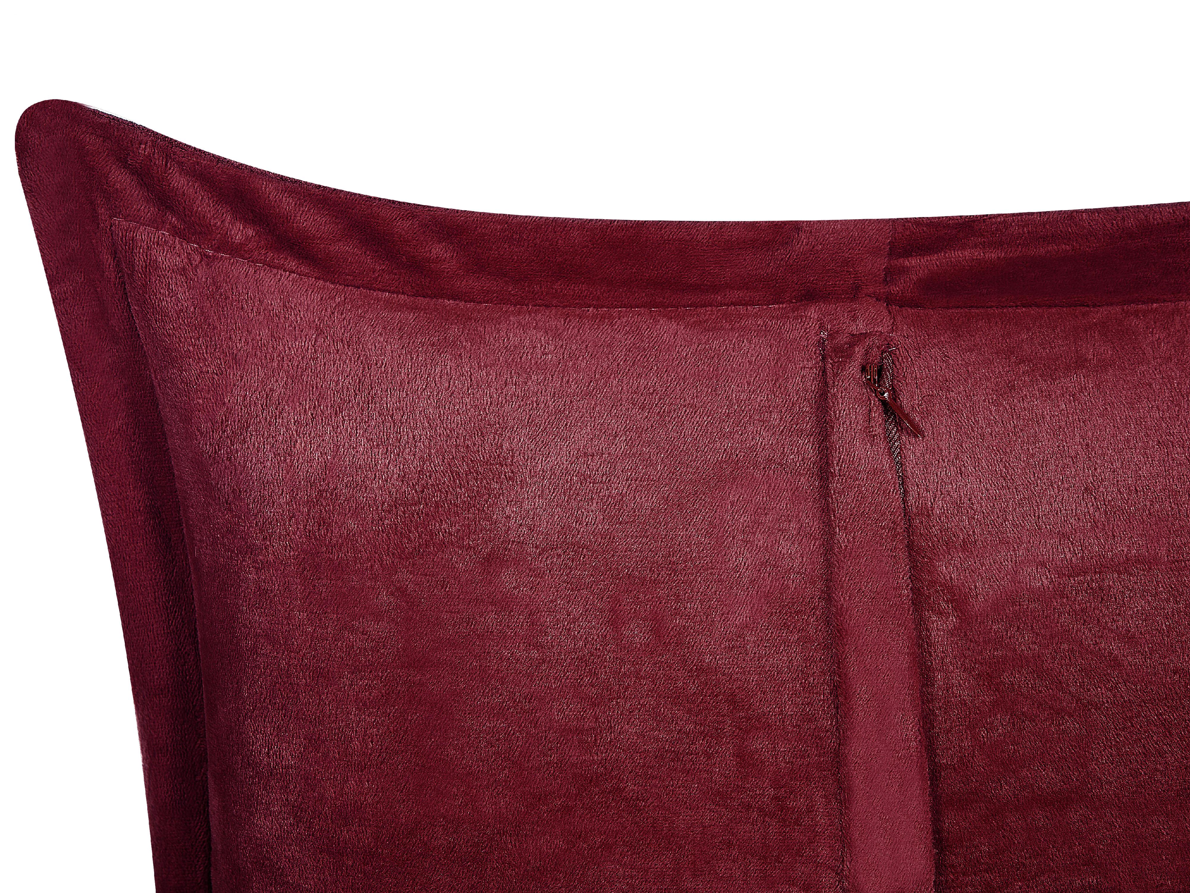 Set van 2 sierkussens ZINNIA Corduroy 47 x 27 cm Bordeauxrood effen
