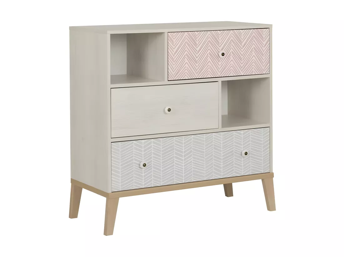 Chambre Enfant Complète (120*200) Bois blanchi - SOLVEIG