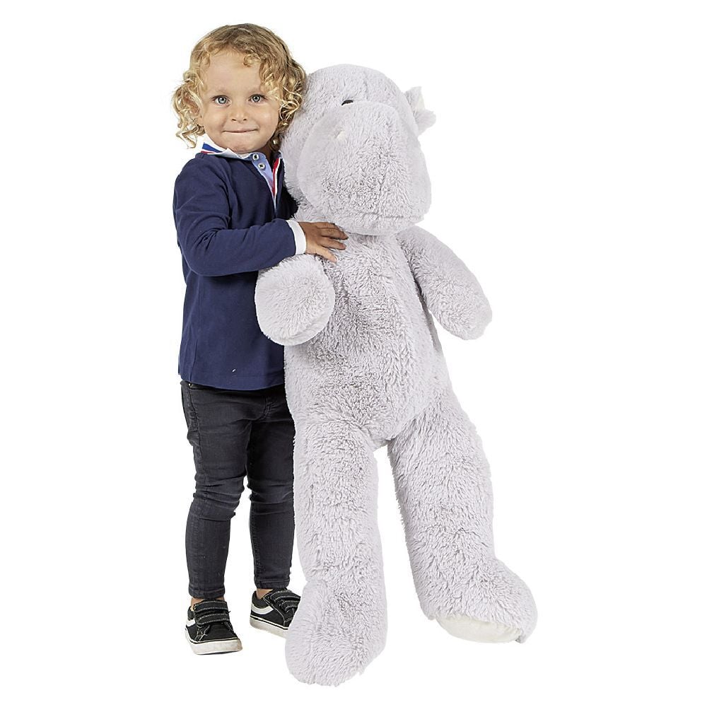 Peluche hippopotame gris L.100 cm