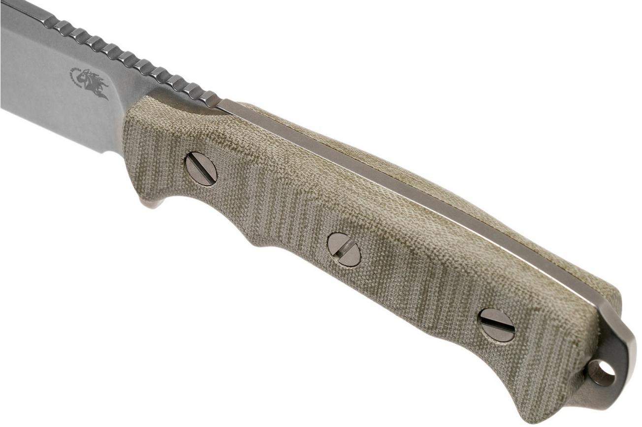 Rick Hinderer Fieldtac 6” Harpoon Spearpoint Stonewash OD-Green micarta survivalmes