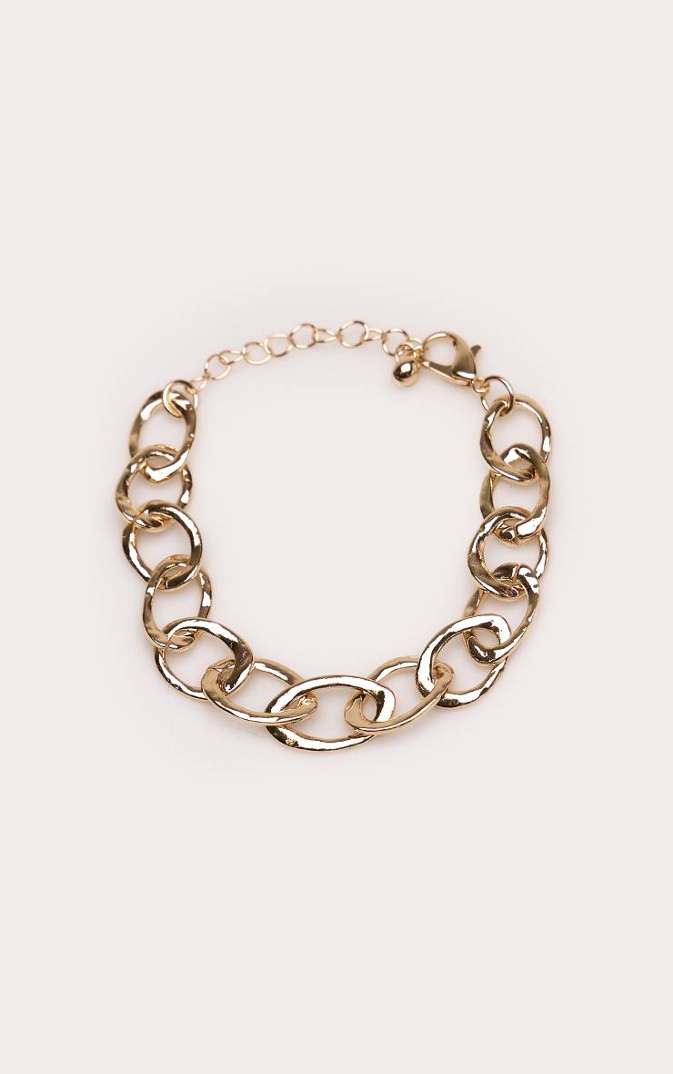 Doré Bracelet Chaîne À Maillons Texturés
