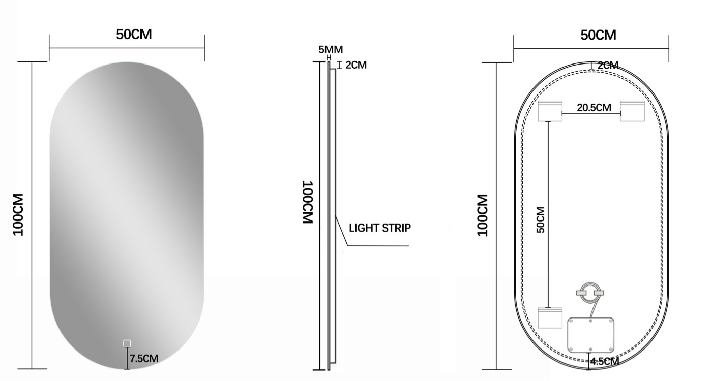 Fontana Stripe zwart badmeubel ribbelfront 60cm met zwarte waskom en ovale LED spiegel