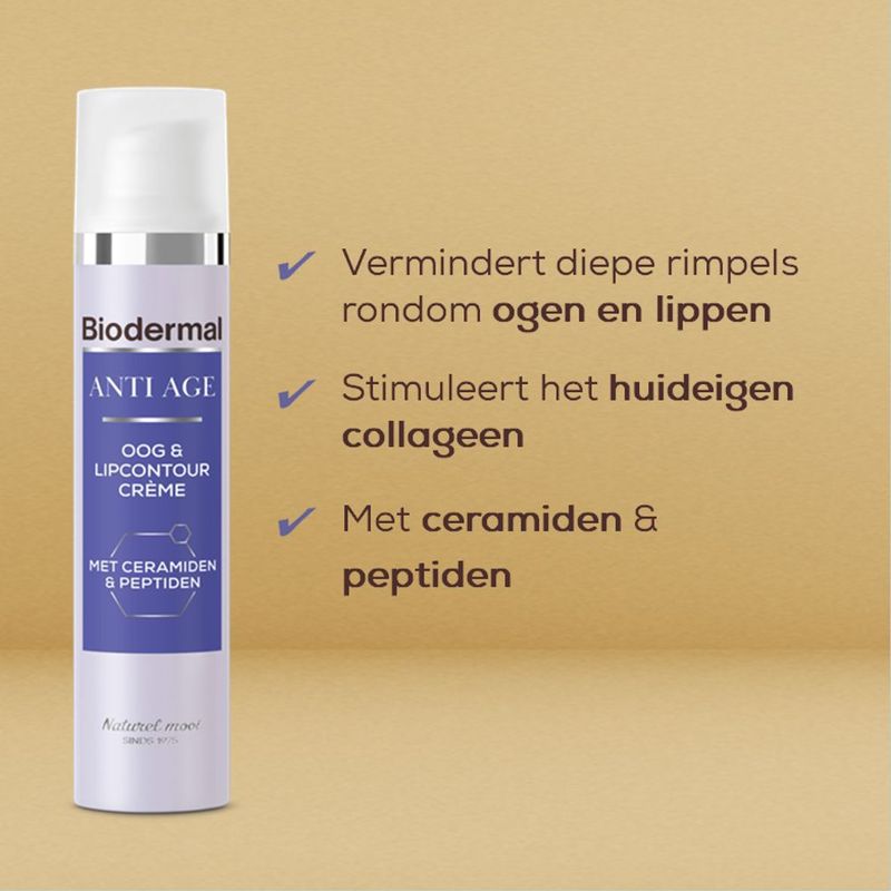 Biodermal - Anti Age Oog- en Lipcontourcrème - 15ml - Crème - Verstevigend