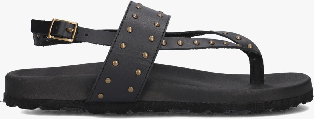 zwarte lina locchi sandalen led teenslip sandaal met studs