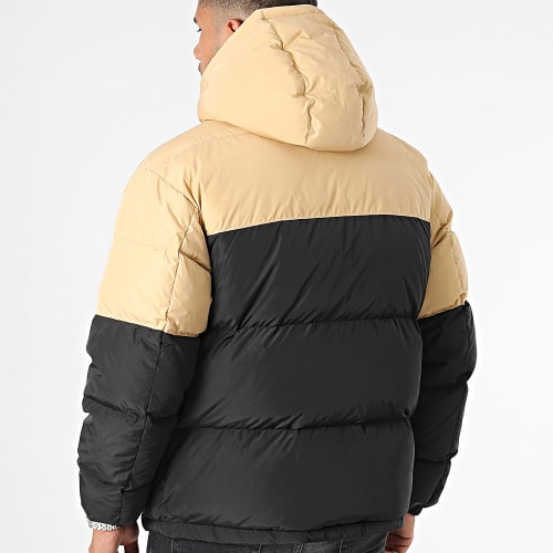 Doudoune Capuche Alaska Colorblock Puffer 7482 Beige Noir