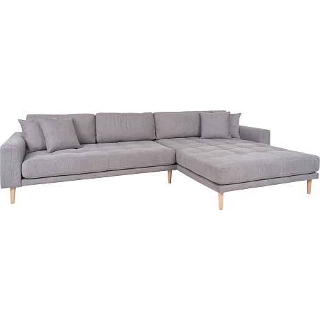Lido sofa med højrevendt chaiselong - lysegrå